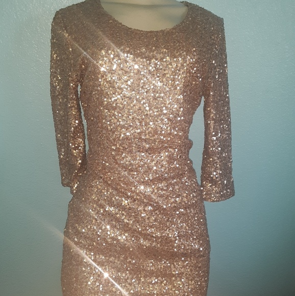 Lovers + Friends Gold Sequined Mini Dress - Picture 2 of 5